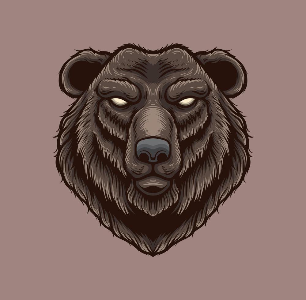 ilustración vectorial de cabeza de oso vector