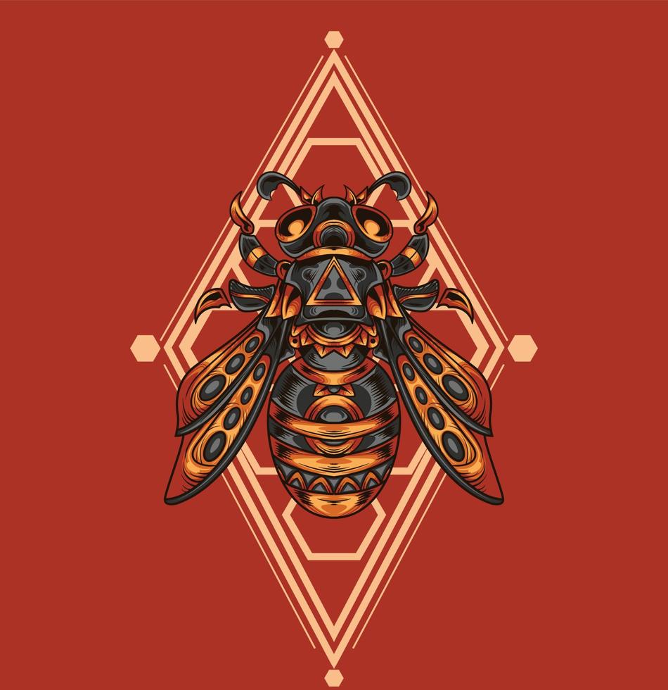 Vector illustration of bee ornament