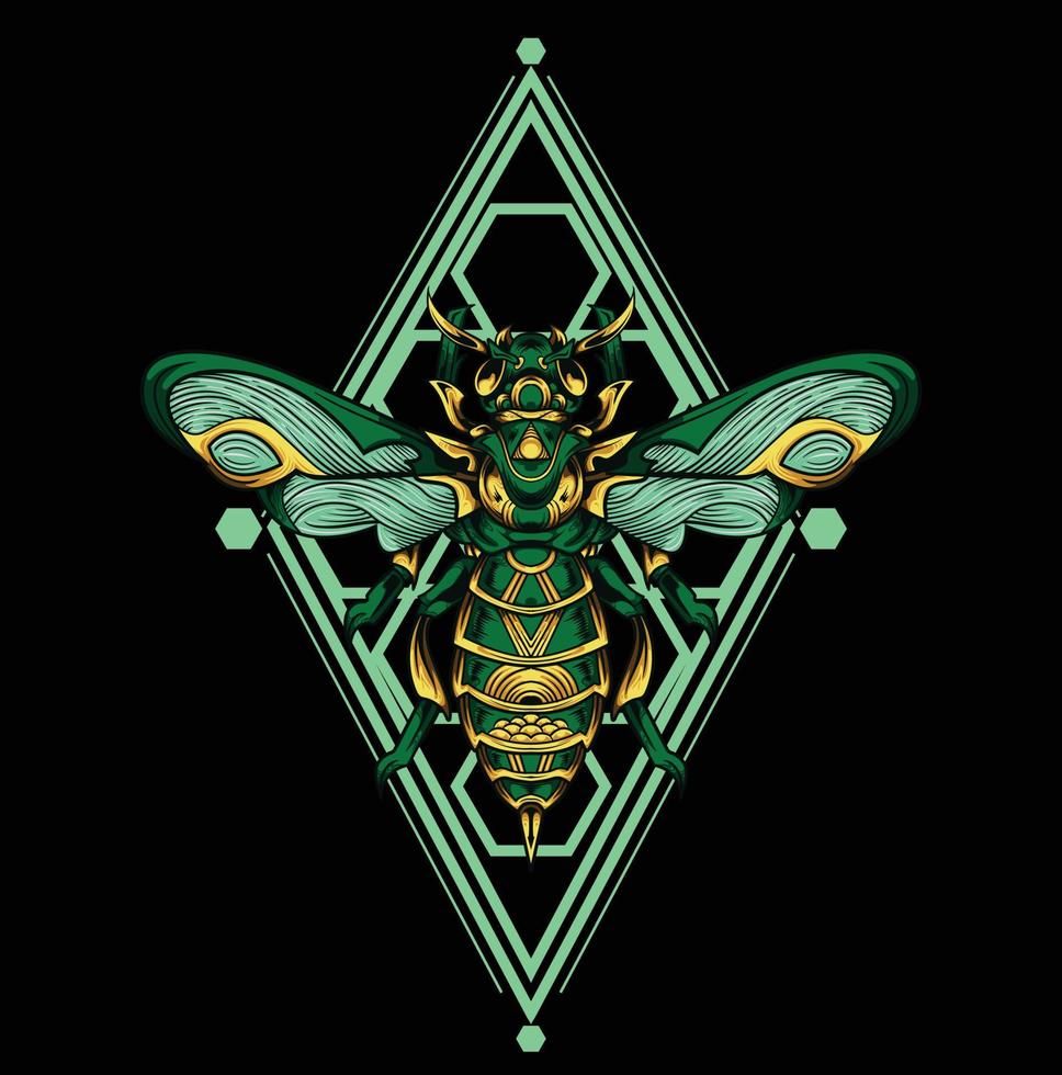 Vector illustration of bee ornament