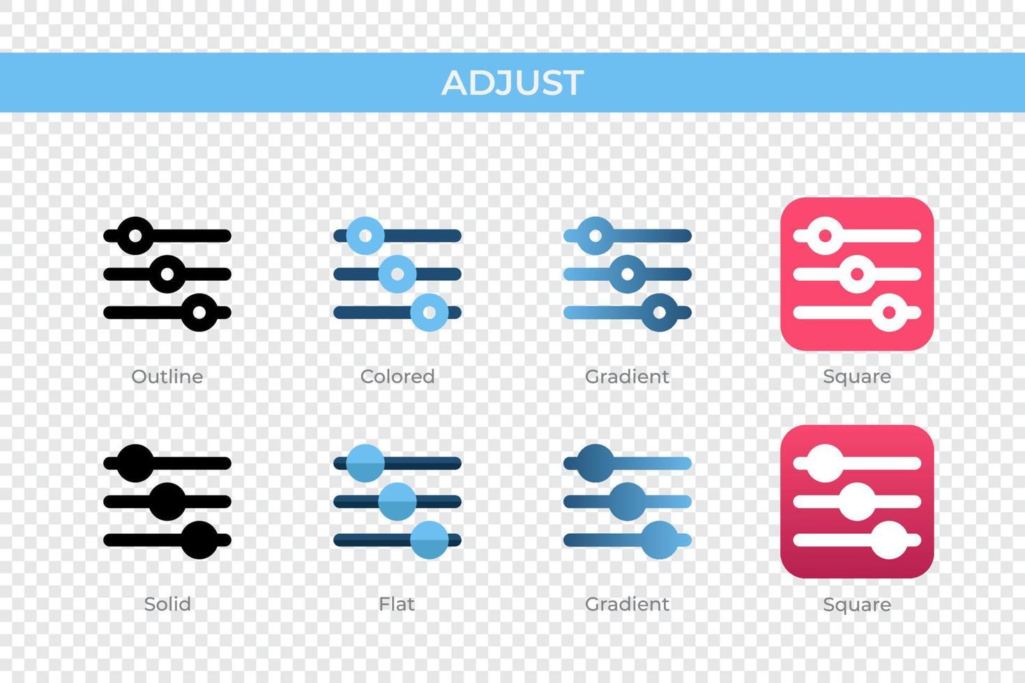 adjust icon in different style. adjust vector icons designed in outline, solid, colored, gradient, and flat style. Symbol, logo illustration. Vector illustration