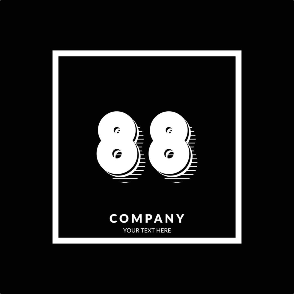 88 number initial logo template with rectangle design 13334830 Vector ...
