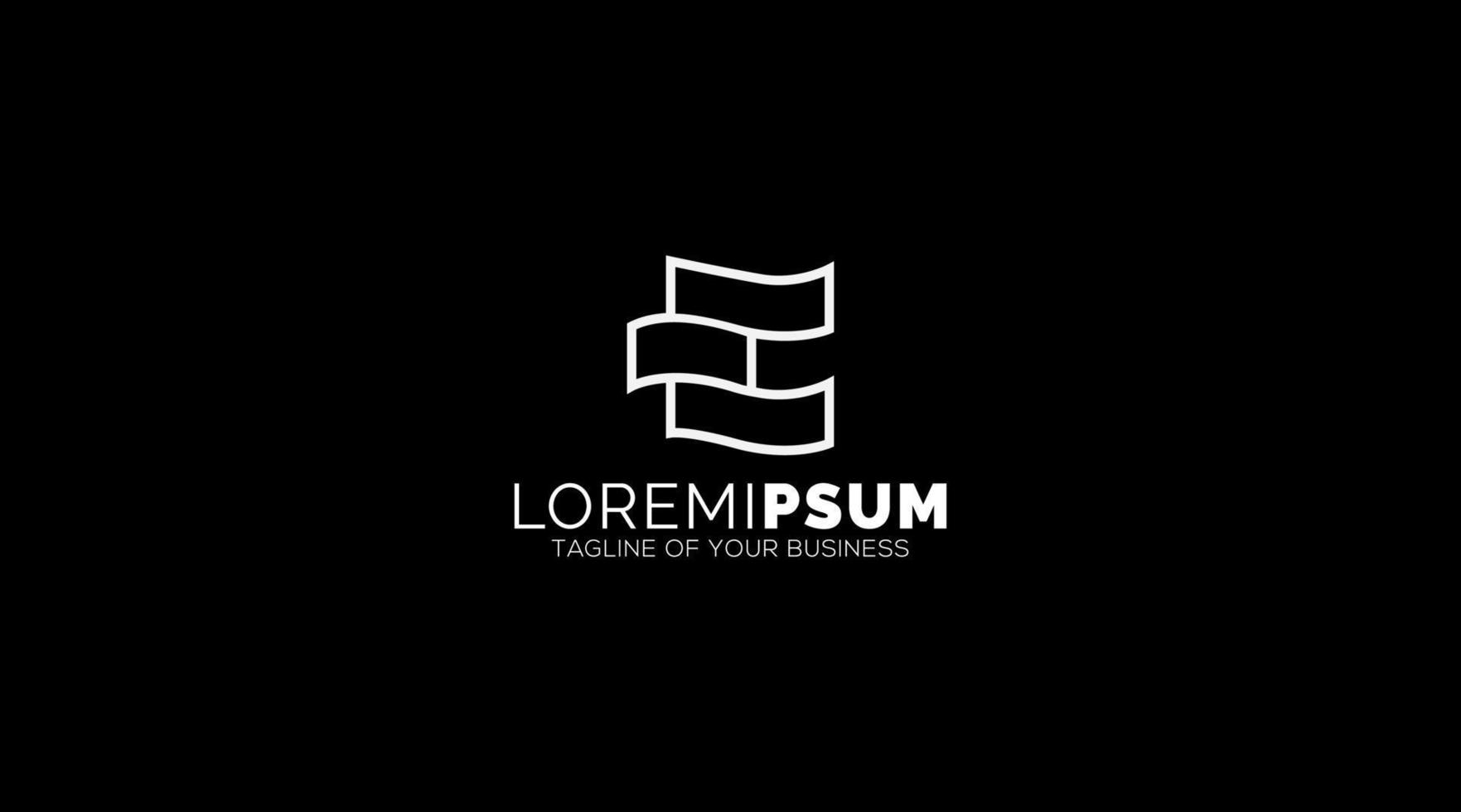 E simple logo design with flat style minimalist good for your business vector