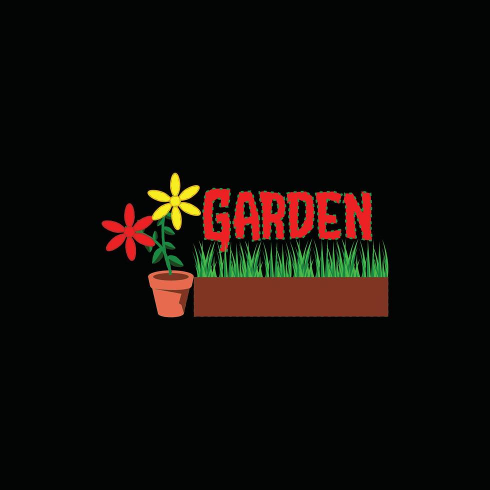 my garden vector t-shirt template. Vector graphics, gardening typography design. Can be used for Print mugs, sticker designs, greeting cards, posters, bags, and t-shirts.