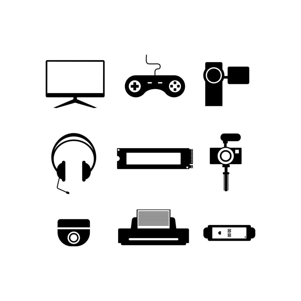Computer electronic technology icon set vector image
