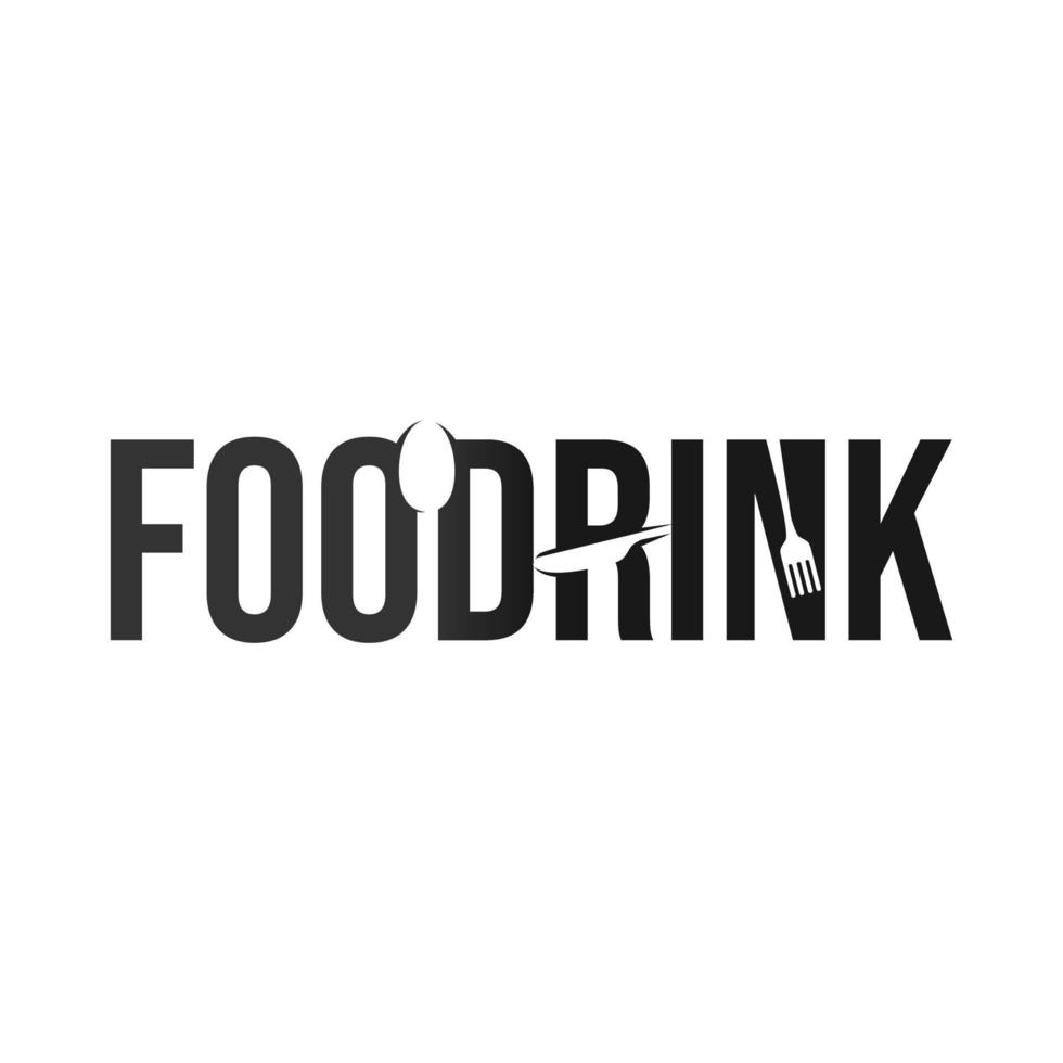 Food and drink word marks typography logo vector