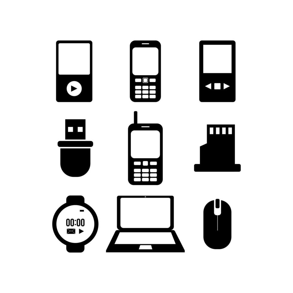 conjunto de iconos de tecnología electrónica de computadora imagen vectorial vector