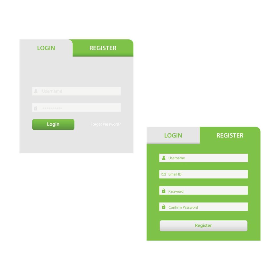Login screen and Sign In form template for mobile app or website design vector