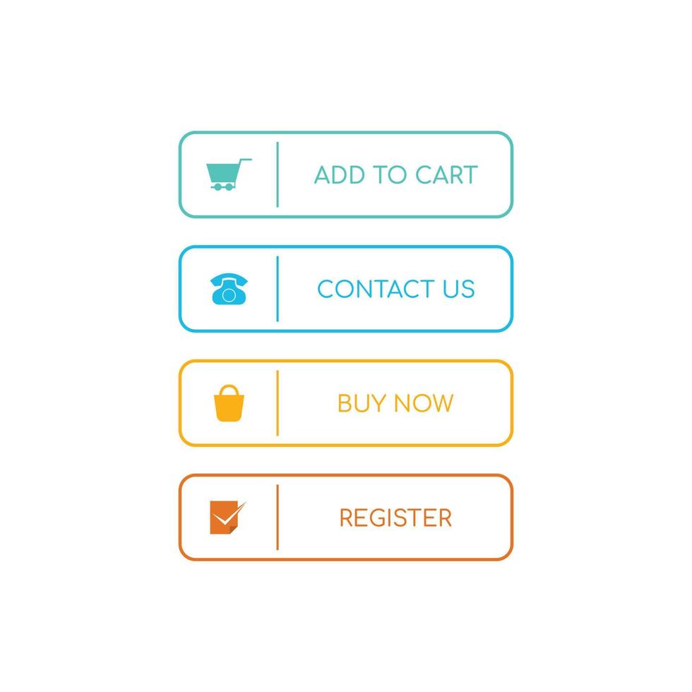 Web buttons flat design vector