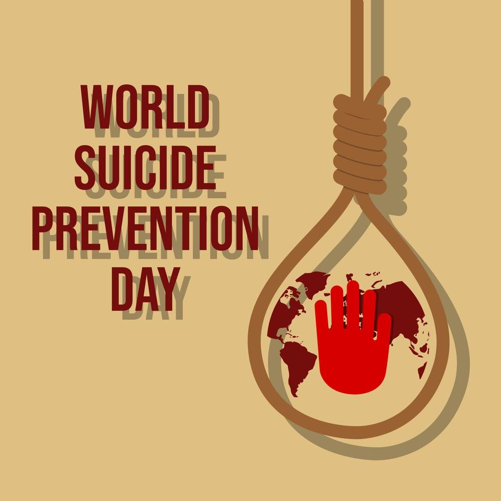 World suicide prevention day flat design vector