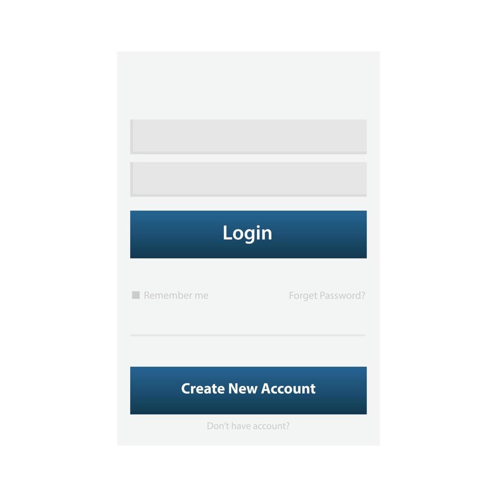 Login screen and Sign In form template for mobile app or website design vector