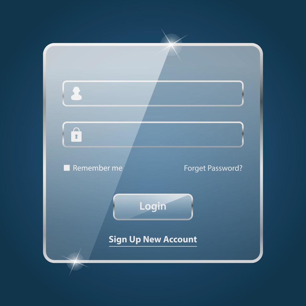 Shiny colorful login form ui template vector