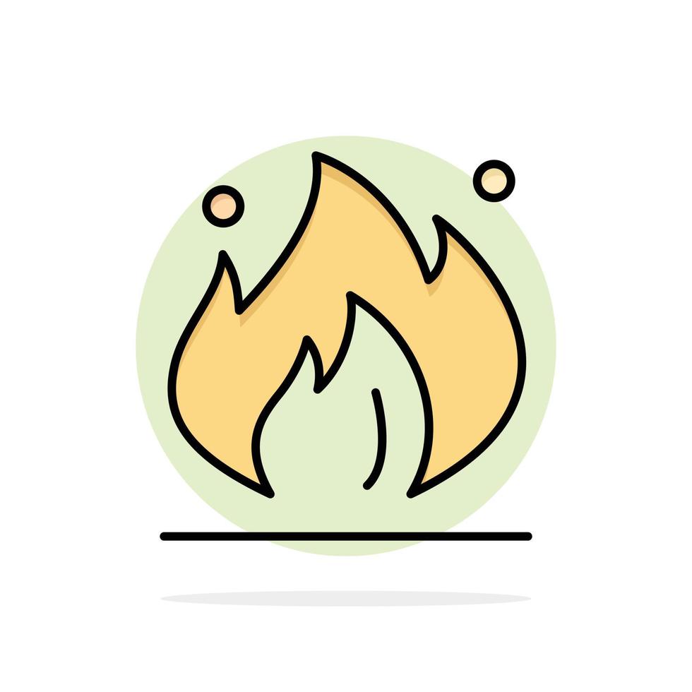 icono de color plano de fondo de círculo abstracto de construcción de aceite de industria de incendios vector