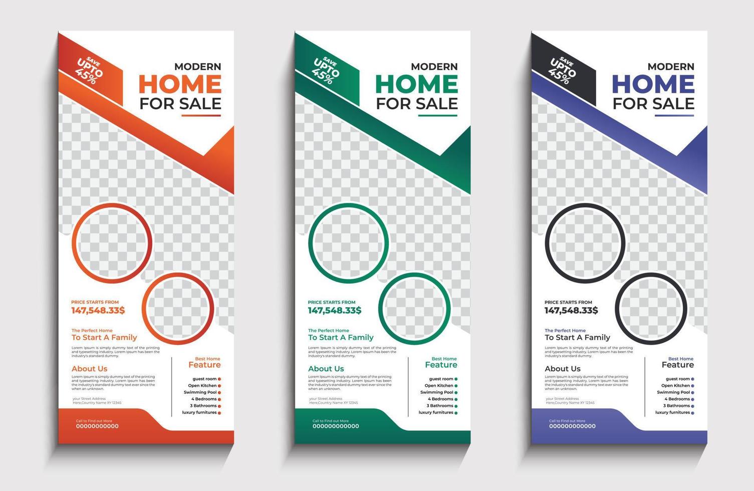 Creative roll up banner design template vector