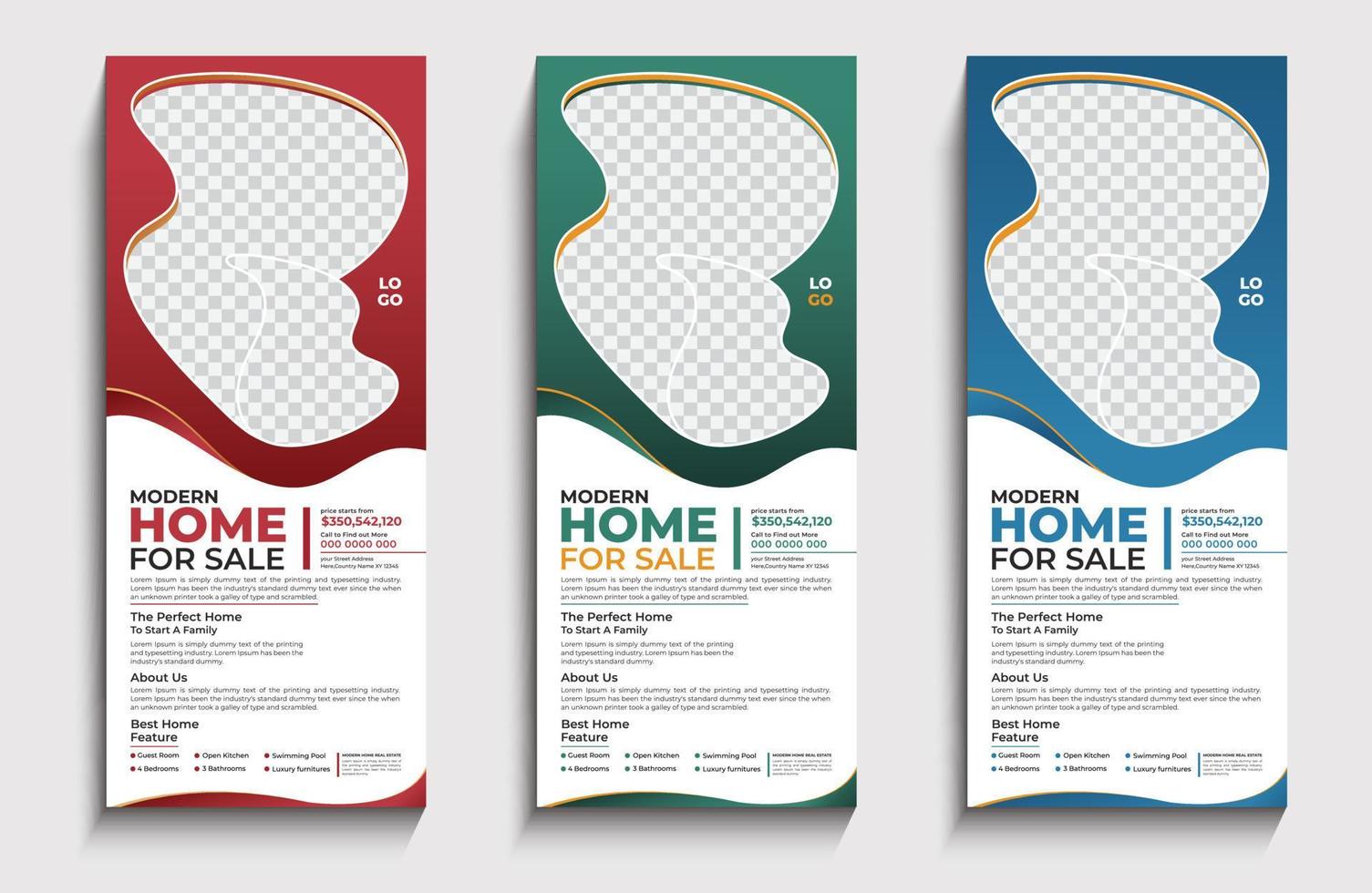Creative roll up banner design template vector