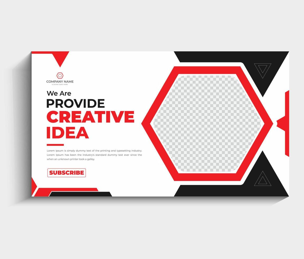 video thumbnail template design for any  business agency vector