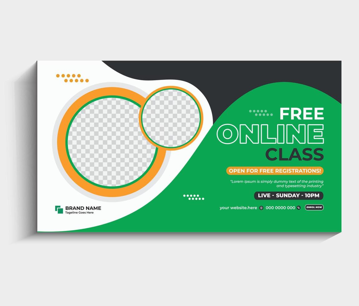 Kids school education admission customizable video thumbnail and web banner template. vector