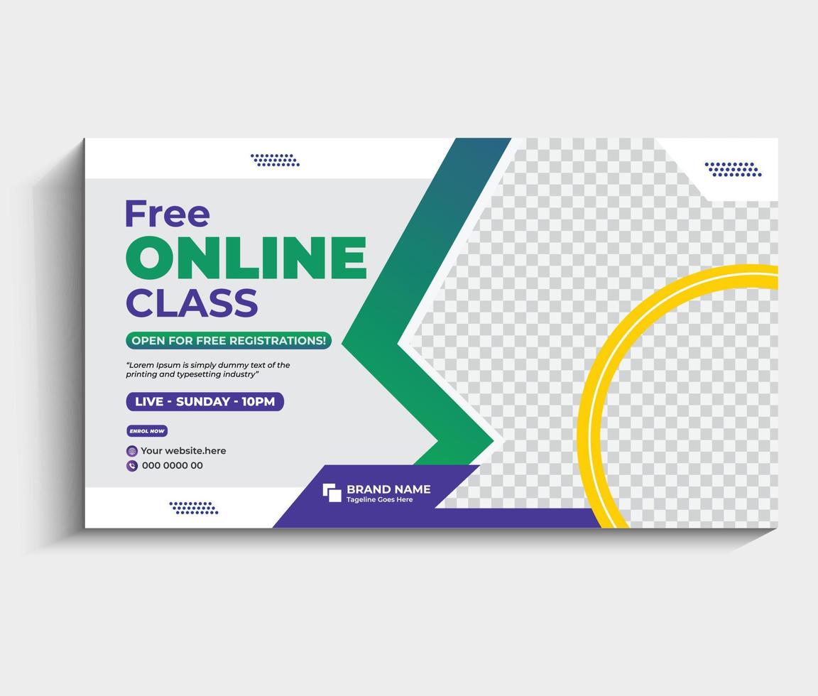 Kids school education admission customizable video thumbnail and web banner template. vector