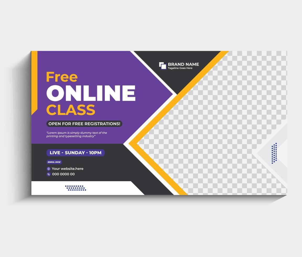 Kids school education admission customizable video thumbnail and web banner template. vector