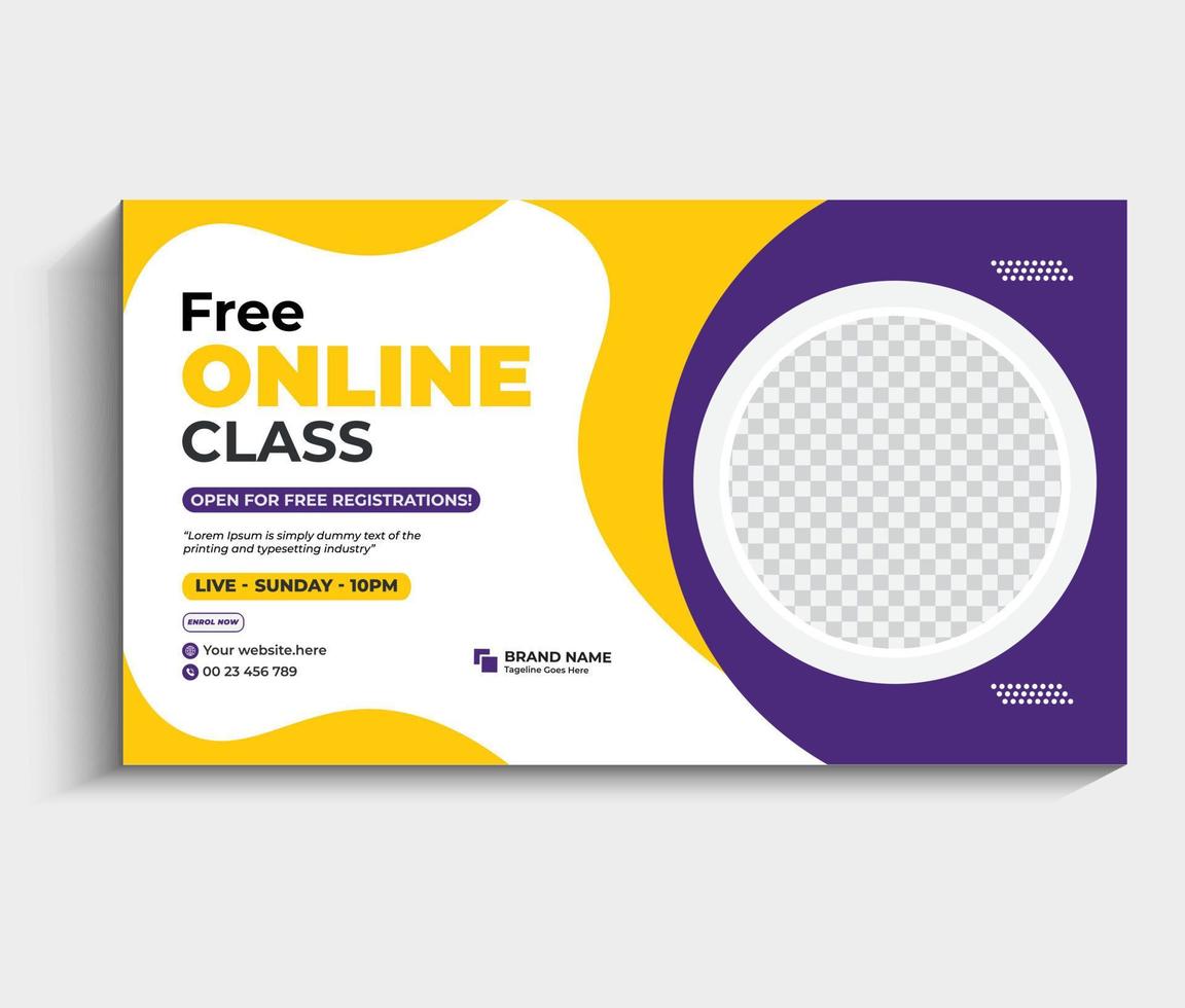 Kids school education admission customizable video thumbnail and web banner template. vector