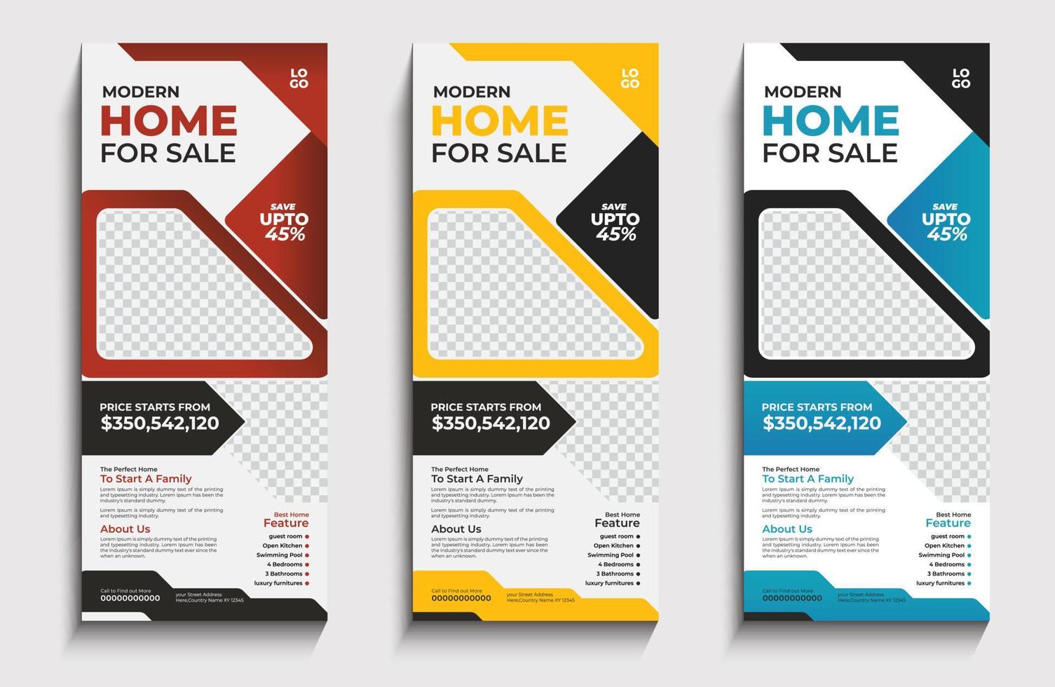 Creative roll up banner design template vector