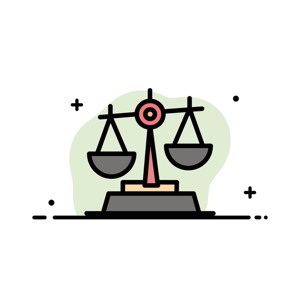 gdpr justicia ley equilibrio negocio línea plana lleno icono vector banner plantilla