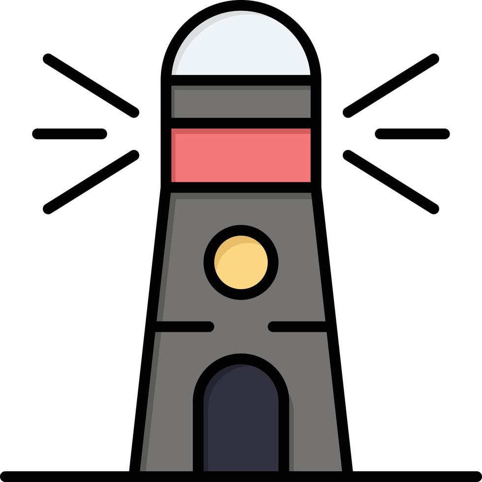 Lighthouse Building Navigation House  Flat Color Icon Vector icon banner Template