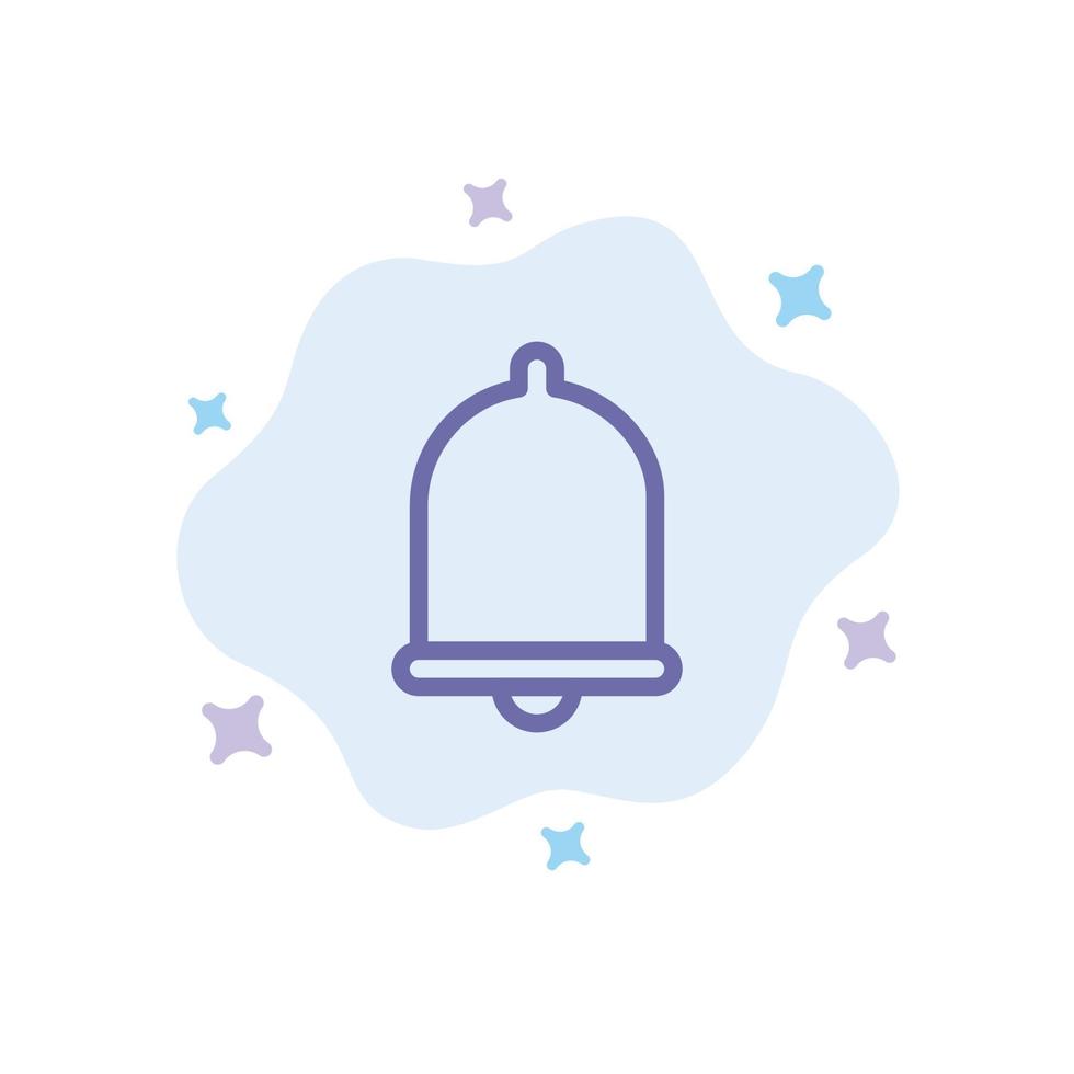 Alert Bell Notification Sound Blue Icon on Abstract Cloud Background vector