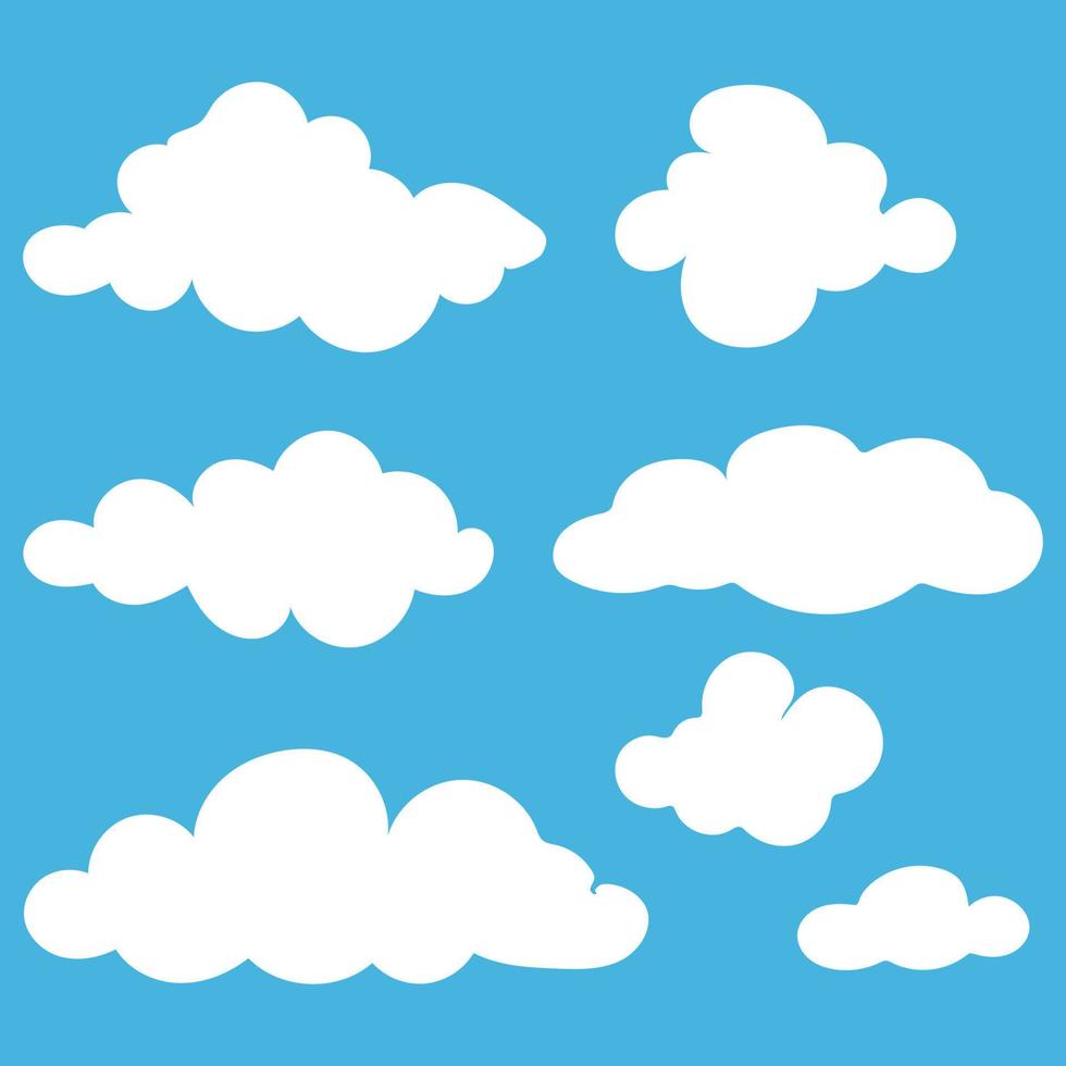 Set of vector Cloud Icons.