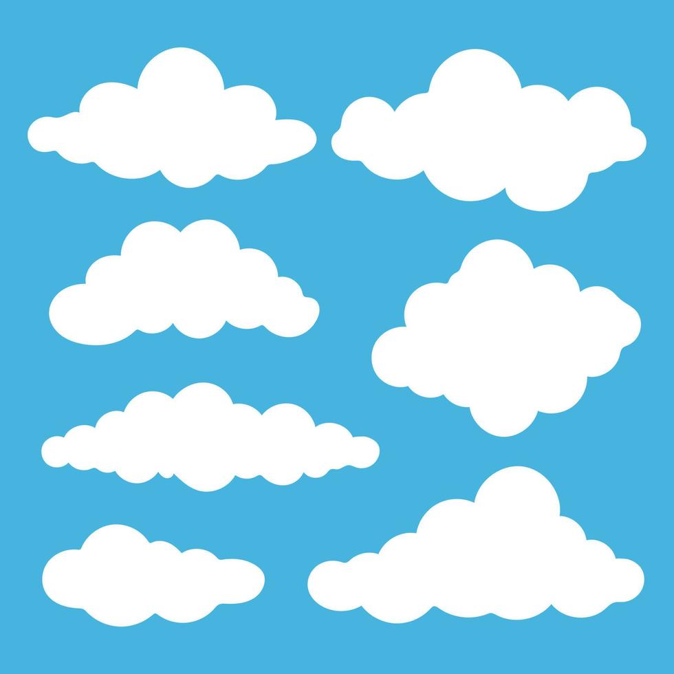 Set of vector Cloud Icons.