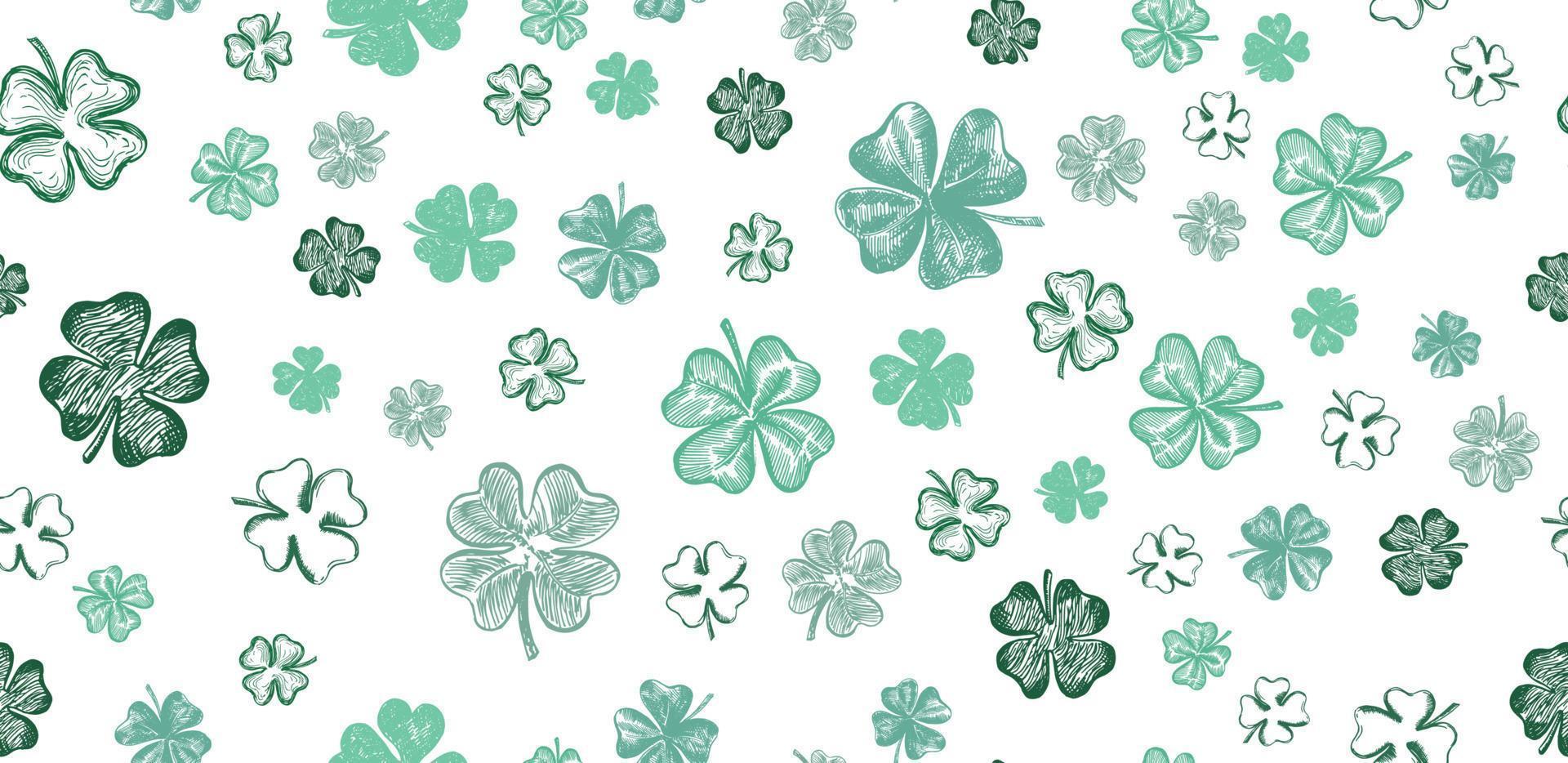 Clover set. Patrick's day. Hand drawn illustration. vector