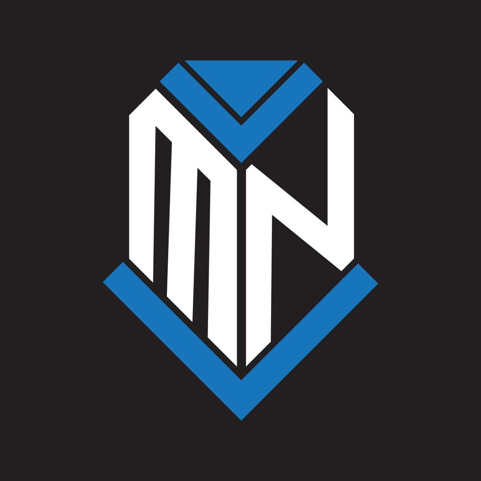 diseño del logotipo de la letra mn sobre fondo negro. mn creative iniciales carta logo concepto. diseño de letra mn. vector