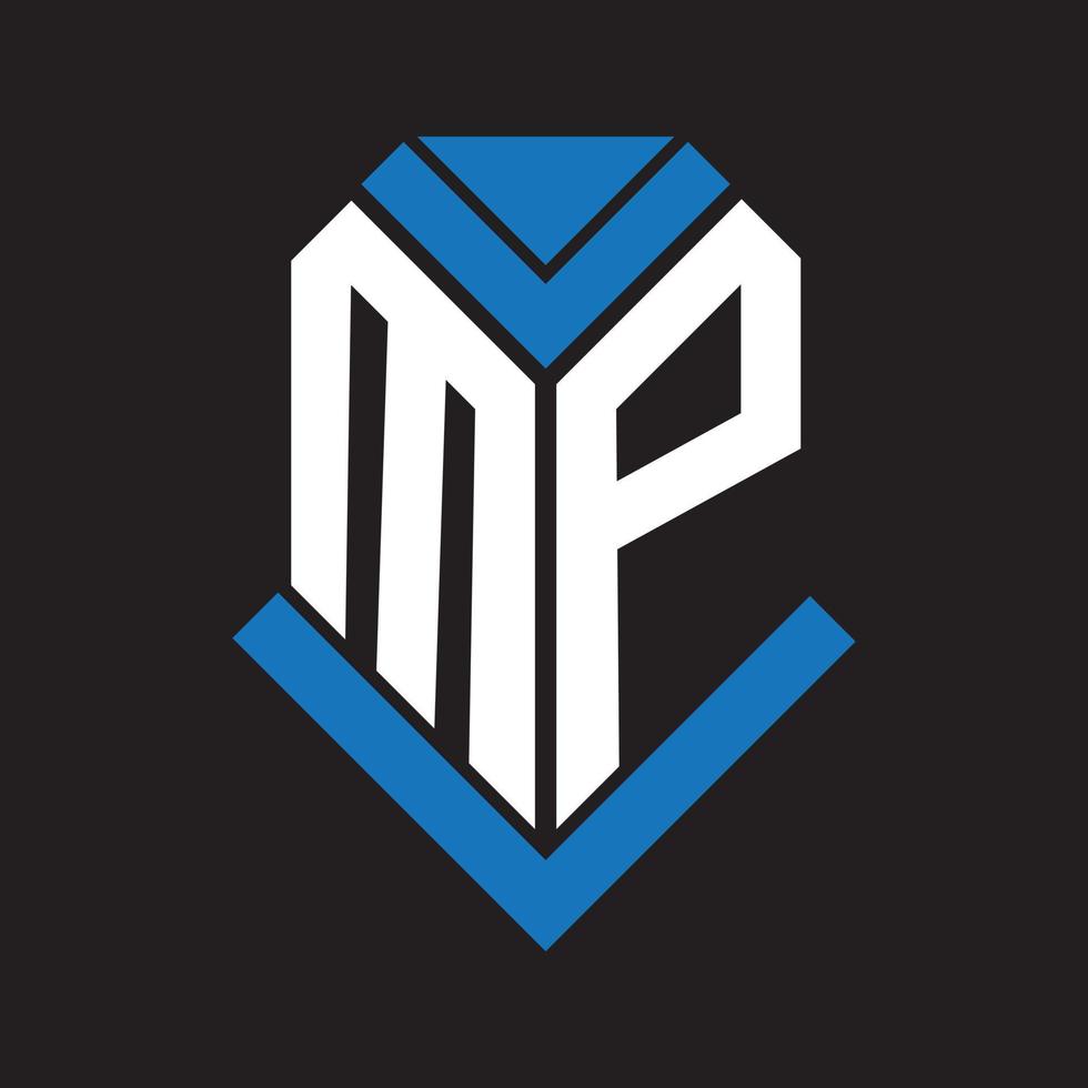 MP letter logo design on black background. MP creative initials letter logo concept. MP letter design. vector