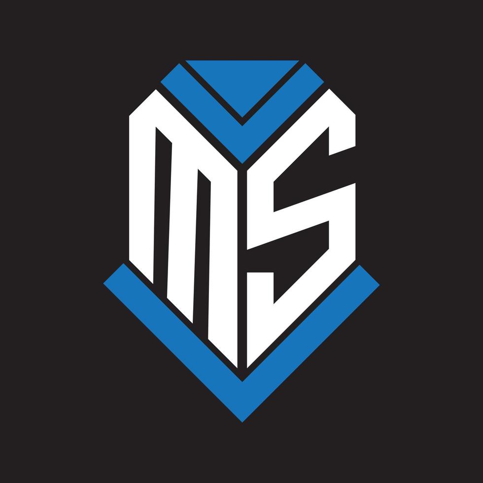 MS letter logo design on black background. MS creative initials letter logo concept. MS letter design. vector