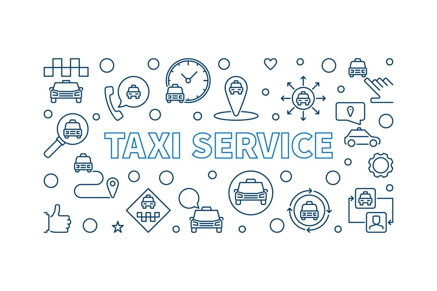 Taxi Service vector concept outline horizontal banner