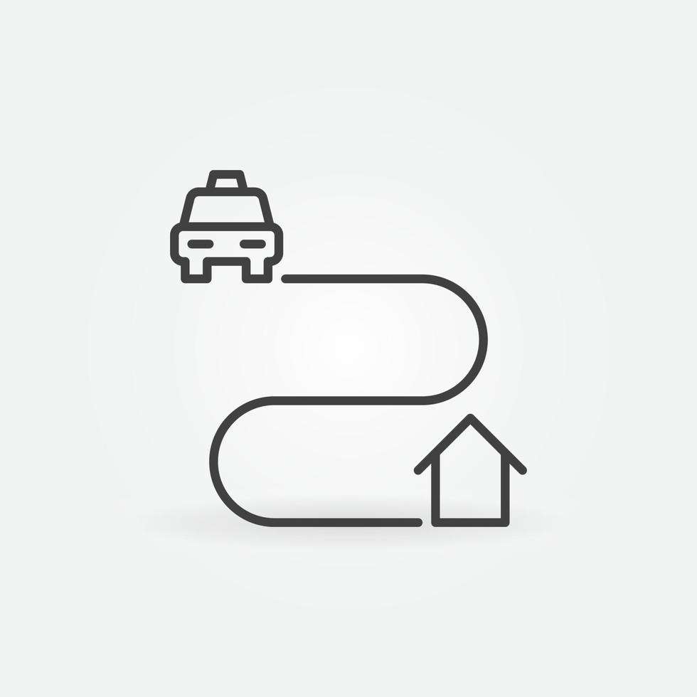 Taxi Home Route vector concept icon in thin line style