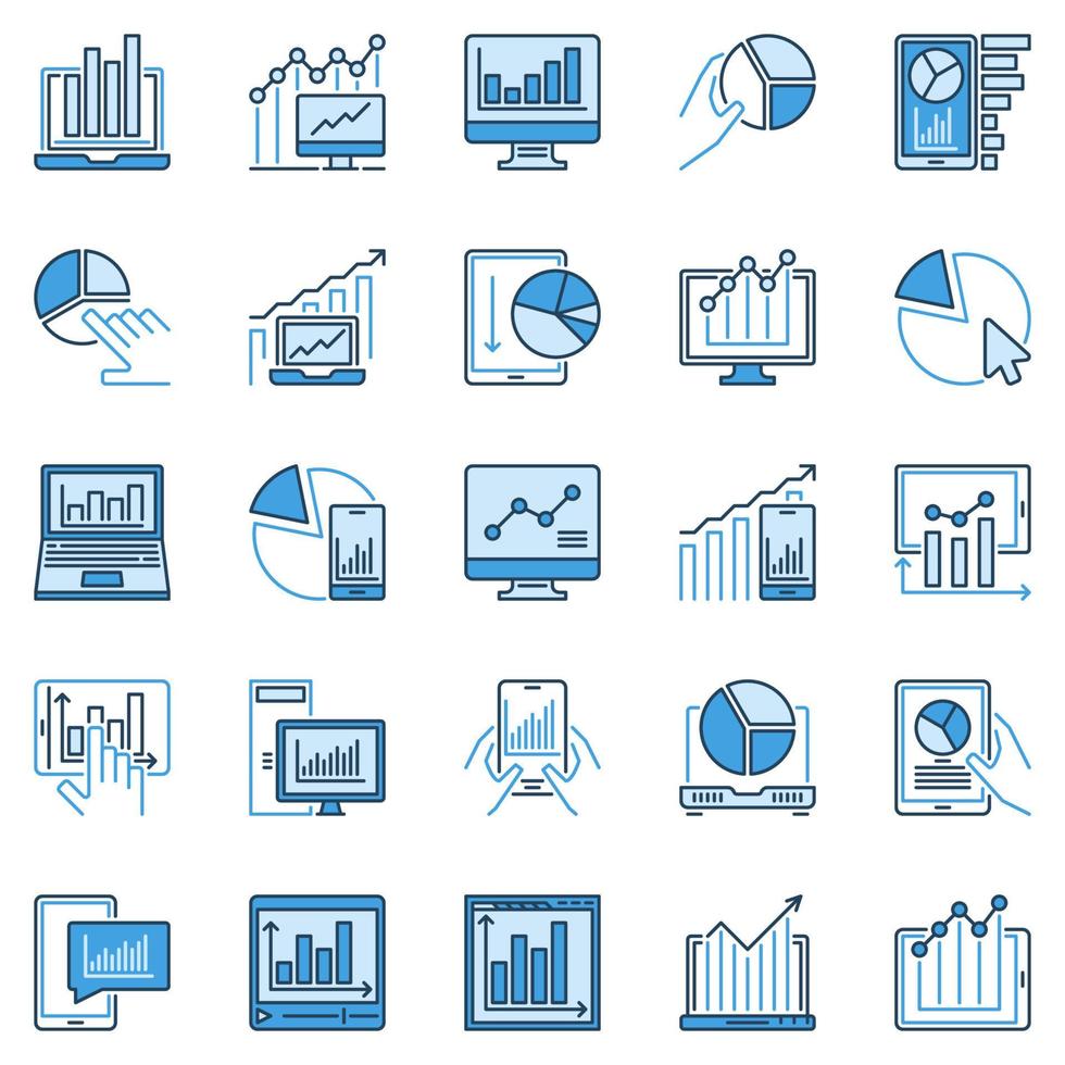 Computer Device with Chart or Graph creative vector icons