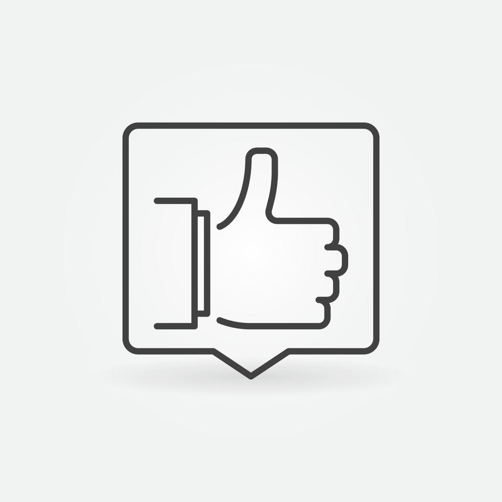 Thumbs Up in Speech Bubble vector outline concept icon