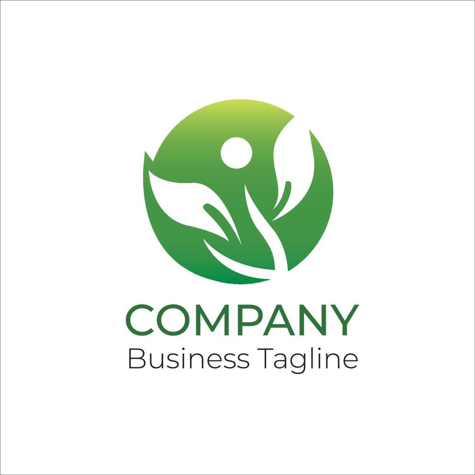 logo green leaf nature vector
