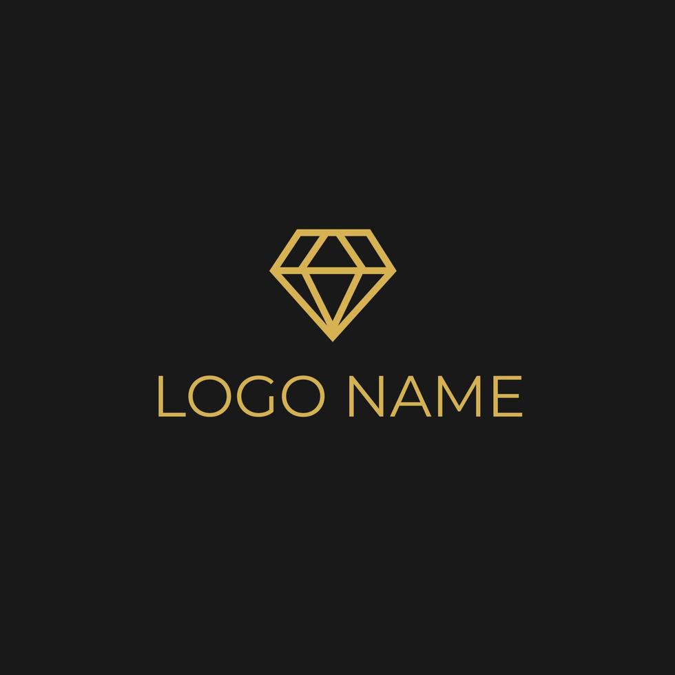 logo diamante oro lujo empresa vector