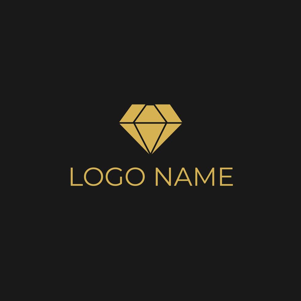 Logo diamond gold luxury company vector