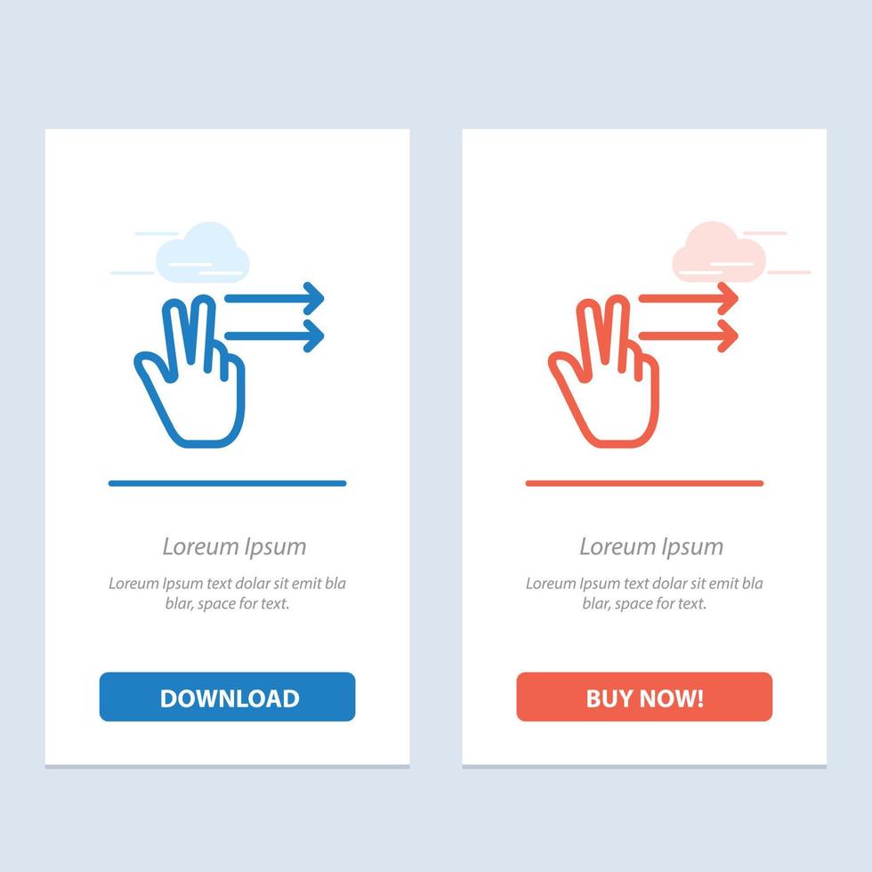 Fingers Gesture Right  Blue and Red Download and Buy Now web Widget Card Template vector