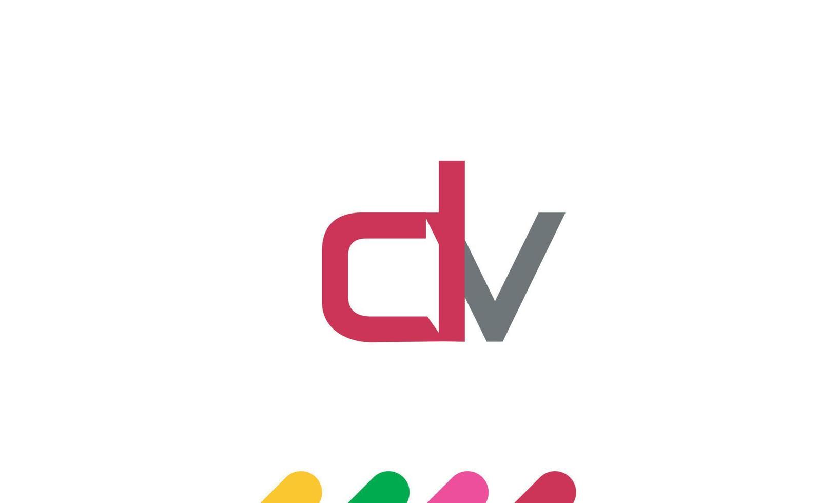 alfabeto letras iniciales monograma logo dv, vd, d y v vector