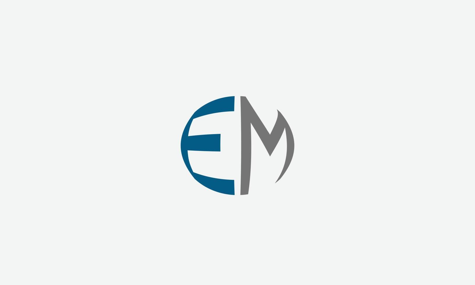 Alphabet letters Initials monogram logo EM, ME, E and M vector