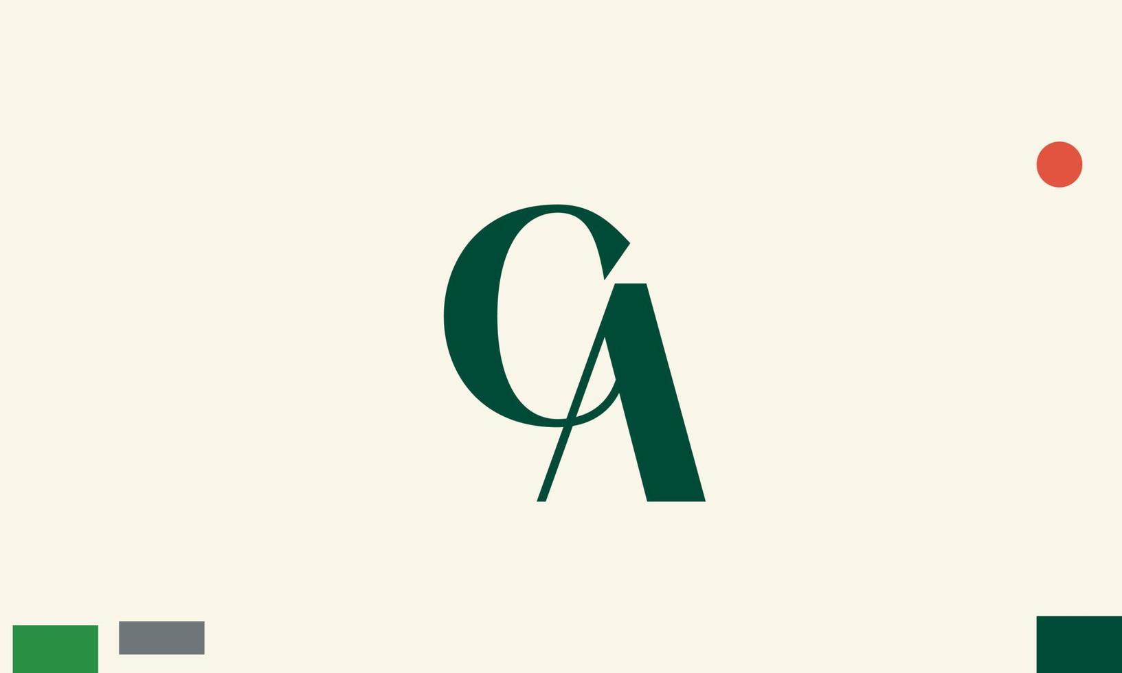 Alphabet letters Initials Monogram logo CA, AC, C and A vector