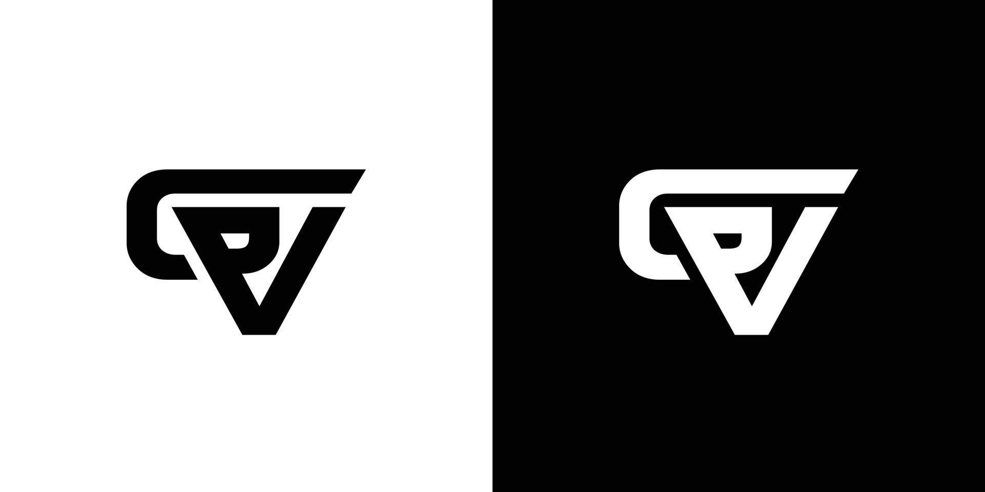 diseño moderno y fuerte del logotipo de las iniciales de la letra gv vector