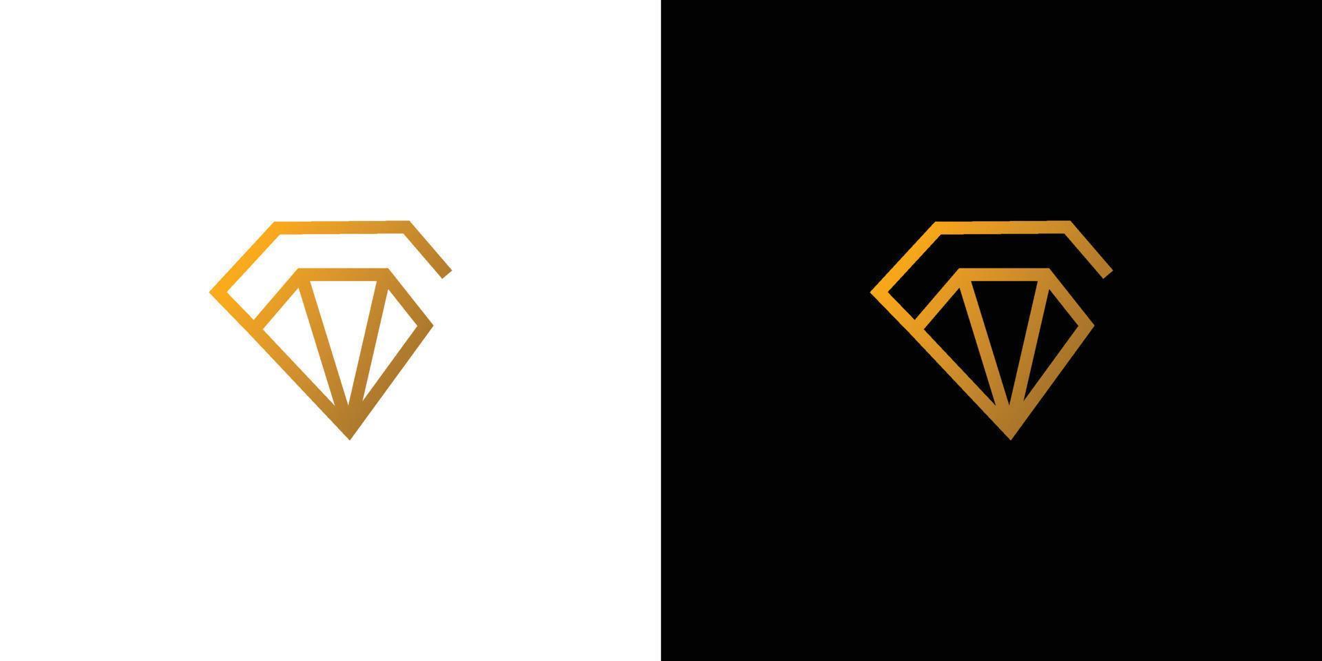 diseño de logotipo de diamante inicial de letra g moderno y único vector