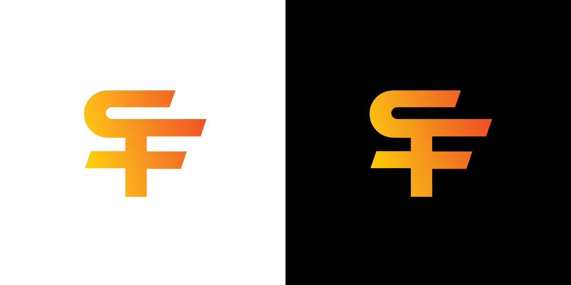 diseño moderno y fuerte del logotipo de las iniciales de la letra sf vector