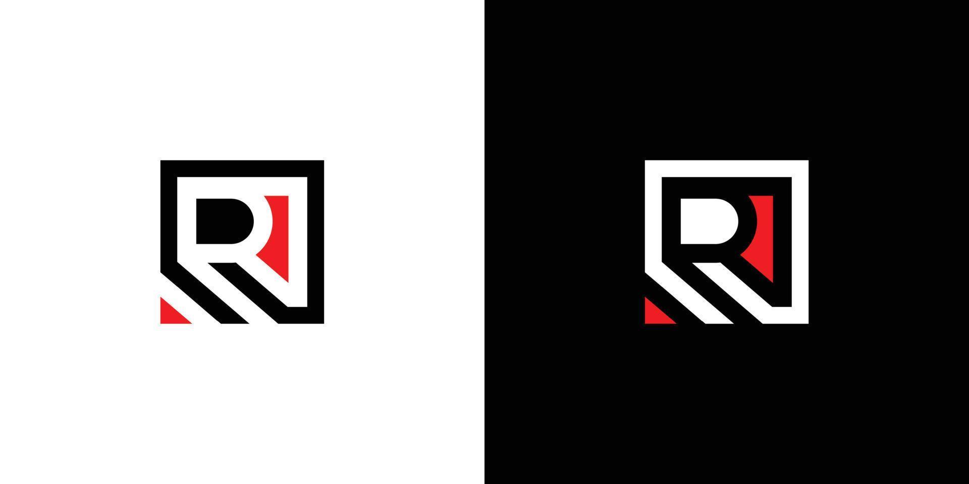 diseño moderno y único del logotipo de las iniciales de la letra r 3 vector