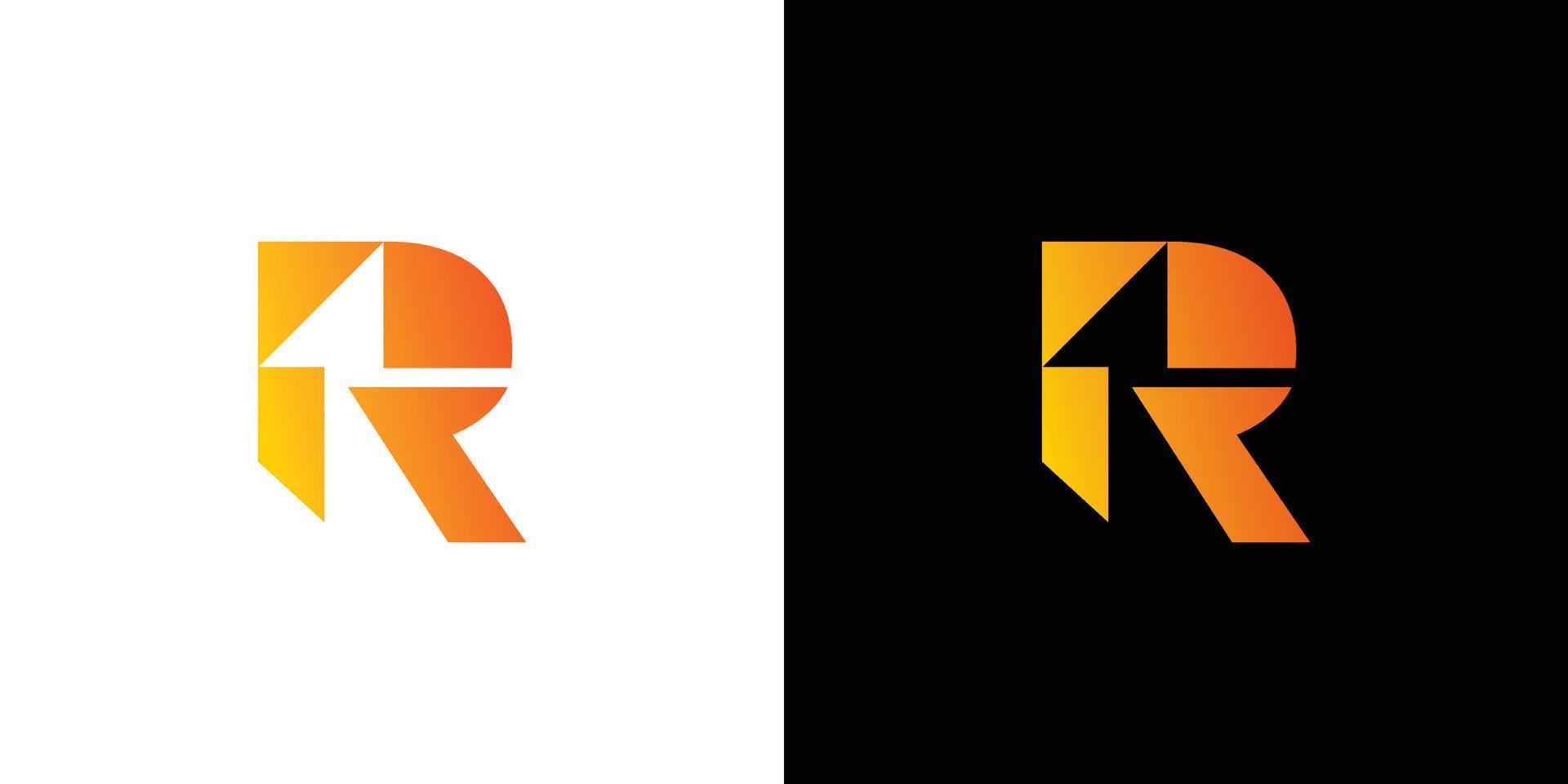 diseño moderno y colorido del logotipo de las iniciales de la letra r vector