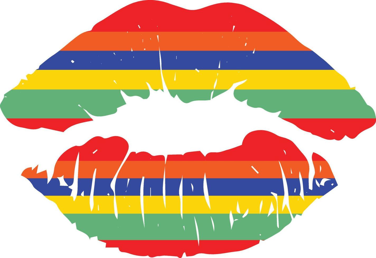 lips rainbow vector design